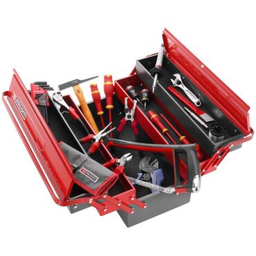 Tool set in case with 5 compartments type no. 2050